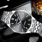 Simple Luminous Quartz Watch for Men with Calendar - Black Steel Black Surface