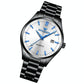 Simple Luminous Quartz Watch for Men with Calendar - Black Steel Black Surface