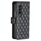 For Samsung Galaxy Z Fold4 5G Diamond Lattice Flip Wallet Case - White