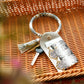 Snake Print Wrist Keychain Coin Purse Black Pu Leather Bracelet Card Case - Black