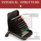 Multi Slot Short Card Holder With Zipper Coin Purse Pu Leather - Coffee