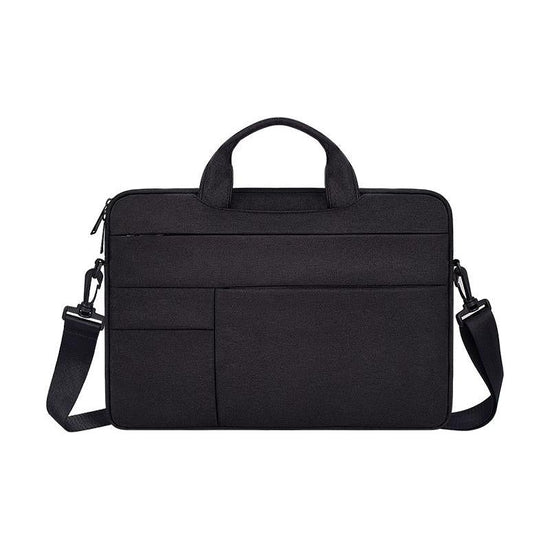 14.1-15.4 Inch Portable Laptop Shoulder Bag In Oxford Cloth & Nylon - Black