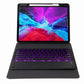 Bluetooth Keyboard Leather Case For Ipad 9.7 2018 / 2017 With Backlight & Three-Fold Holder - Pink Blue