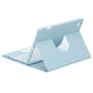 360 Degree Rotatable Bluetooth Keyboard Leather Case - Square Button - Sky Blue - For Ipad Air 2022 / Ipad Pro 11 2021