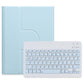 360 Degree Rotatable Bluetooth Keyboard Leather Case - Square Button - Sky Blue - For Ipad Air 2022 / Ipad Pro 11 2021