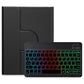 360 Degree Rotatable Bluetooth Keyboard Leather Case With Three-Colour Backlight - Sky Blue - For Ipad Air 2022 / Ipad Pro 11 2021