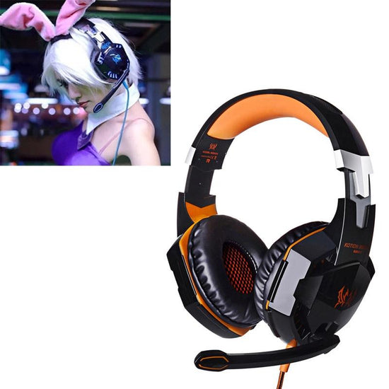 Over-Ear Gaming Headset With Mic & Led Light 2.2M Cable - Orange
