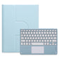 360 Degree Rotatable Bluetooth Keyboard Leather Case With Touchpad - Square Button - Sky Blue - For Ipad 10Th Gen 10.9 2022
