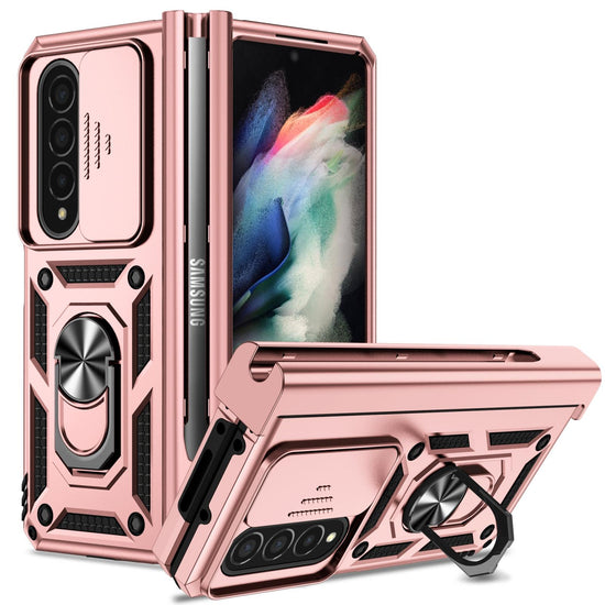 For Samsung Galaxy Z Fold4 5G Secure Sliding Case - Rose Gold
