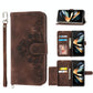 Floral Leather Phone Wallet for Samsung Galaxy z Fold 4 - Embossed - Brown