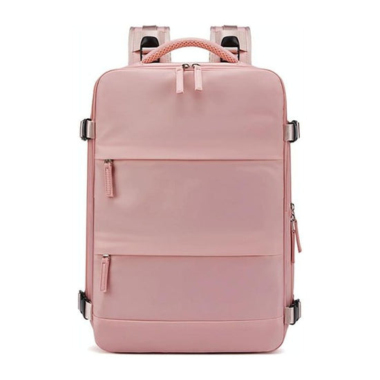 Outdoor Travel Laptop Backpack - Army Green - Pink