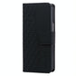 For Samsung Galaxy Z Fold4 5G Leather Phone Case With Diamond Buckle And Lanyard - Black