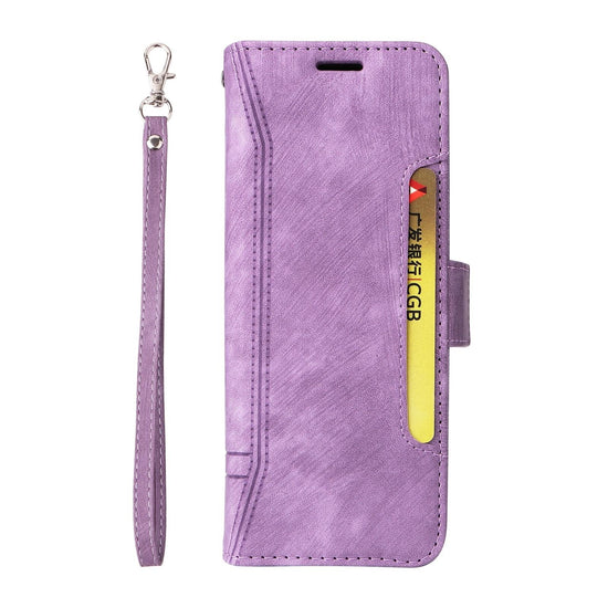 For Samsung Galaxy Z Fold4 5G Leather Dual Buckle Phone Case - Purple