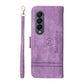 For Samsung Galaxy Z Fold4 5G Leather Dual Buckle Phone Case - Purple