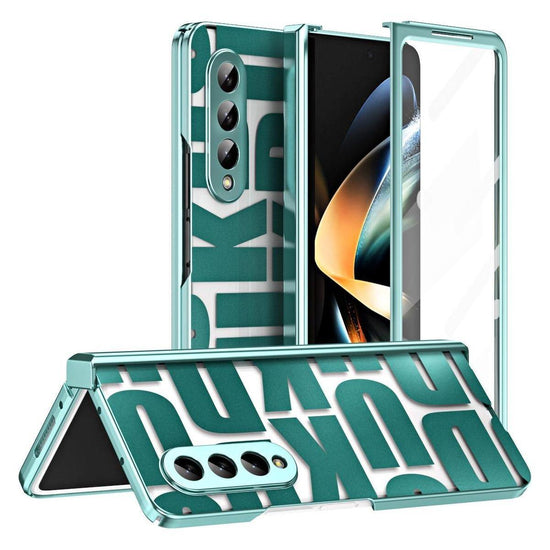 Foldable Electroplated Phone Case For Samsung Galaxy Z Fold 4 5G With Hinge