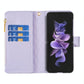 For Samsung Galaxy Z Fold4 5G Leather Zip Wallet - Diamond Lattice Design - Blue