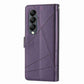For Samsung Galaxy Z Fold4 5G Embossed Pu Leather Phone Case - Purple