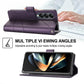 For Samsung Galaxy Z Fold4 5G Embossed Pu Leather Phone Case - Purple