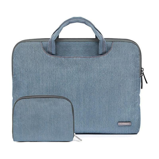 11.6 Inch Simple Business Laptop Bag With Liner - Ls-116 - Snowflake Nylon Light Blue