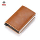 Automatic Rfid Blocking Card Holder with Coin Pocket - Brown