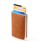 Automatic Rfid Blocking Card Holder with Coin Pocket - Brown