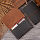 Retro Passport Wallet For Travel Crazy Horse Skin - Coffee