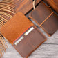 Retro Passport Wallet For Travel Crazy Horse Skin - Coffee