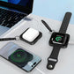 3 In 1 Portable Wireless Charger For Iphone Airpods And Iwatch - Silver