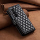 For Samsung Galaxy Z Fold4 5G Samsung Fold 4 Diamond Lattice Wallet Case - Sleek And Stylish - Blue