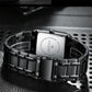Waterproof Square Men Watch with Calendar - 50m - White Steel White Surface