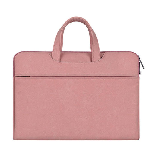 Waterproof Portable One-Shoulder Handbag For 13.3 Laptops With Hidden Zipper And Suitcase Belt - Pink