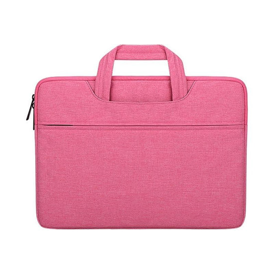 Waterproof Laptop Handbag - Large Capacity Shock-Absorbing - Fits 14.1-15.4 Inches - Rose Pink