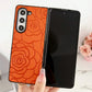 For Samsung Galaxy Z Fold4 5G Floral Print Protective Phone Case - Brown