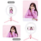 10.2 Led Ring Light With Tripod And Phone Clamp - 3 Modes Dual Colour Temperature Dimmable - Pink