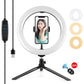10.2 Led Ring Light With Tripod And Phone Clamp - 3 Modes Dual Colour Temperature Dimmable - Pink