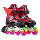 Adjustable Kids Roller Skates Set - Single Flash Wheels - Size S