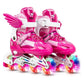 Adjustable Kids Roller Skates Set - Single Flash Wheels - Size S