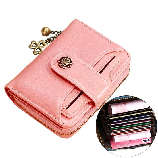 Rfid-blocking Women Wallet with Card Slots - Anti-magnetic - Pink