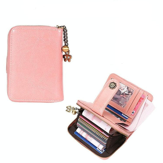 Rfid-blocking Women Wallet with Card Slots - Anti-magnetic - Pink