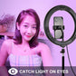 10.2 Usb Led Ring Light With 10 Modes Cold Shoe Tripod & Phone Clamp - Pink