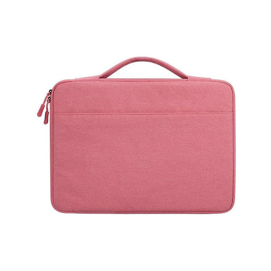 Waterproof Oxford Cloth Laptop Handbag With Trolley Strap - Pink