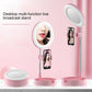 Foldable Desktop Makeup Mirror Holder With Storage