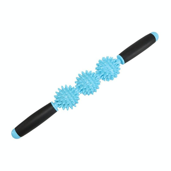 Triple Hedgehog Balls Massage Stick For Neck Leg And Hand Yoga Health Care - Pink