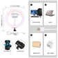 26Cm Dimmable Led Ring Light With Tripod And Phone Clamp - Pink
