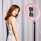 26Cm Dimmable Led Ring Light With Tripod And Phone Clamp - Pink