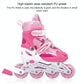 Flash Straight Row Roller Skating Shoes Suit for Children and Adults - Size l - Pink