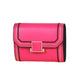 Snap Button Rfid Leather Wallet - Compact Design - Pink