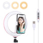 20Cm Usb Dual Colour Led Ring Light With Phone Clamp - Pink