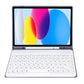 2022 Ipad 10.9 Bluetooth Keyboard Leather Case With Pen Slot - Lambskin Texture - Pink