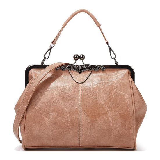 Adjustable Leather Crossbody Bag With Vintage Buckle